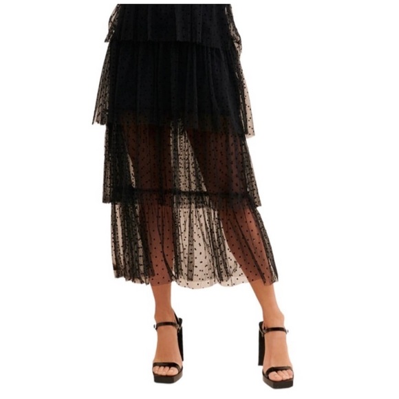 NEW ALICE MCCALL Sheer Black Polka Dot Mysteria Midi Dress - Picture 7 of 9